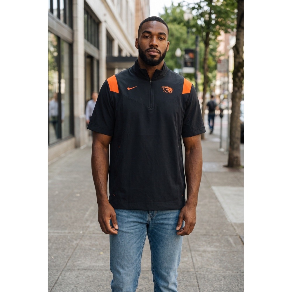 Oregon State‎ Beavers Shirt Mens XL Black NCAA Football Nike 1/4 Zip